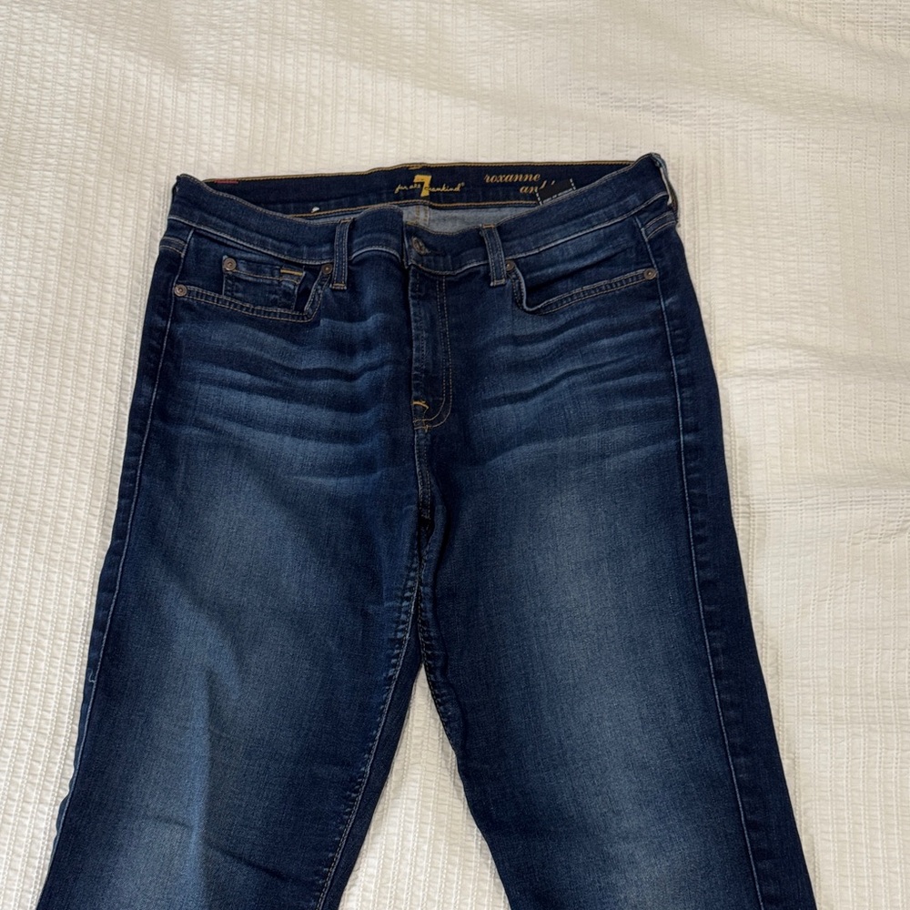7 For All Mankind Roxanne Ankle Dark Blue Skinny Jeans